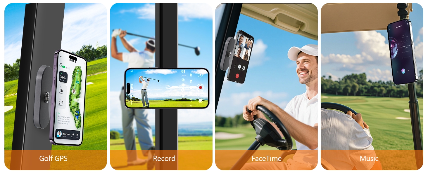 magnetic phone holder for golf cart