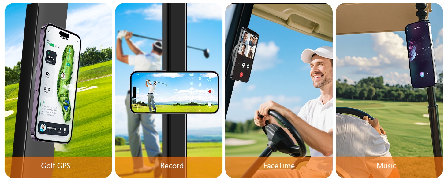 magnetic phone holder for golf cart